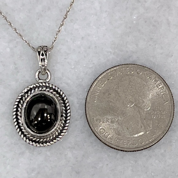 Shungite Sterling Silver Pendant Necklace - Picture 11 of 11